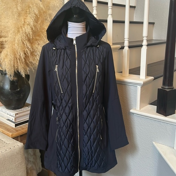 1 Madison Expedition The Heritage Collection Blue Puffer Coat Size Large - Picture 1 of 7
